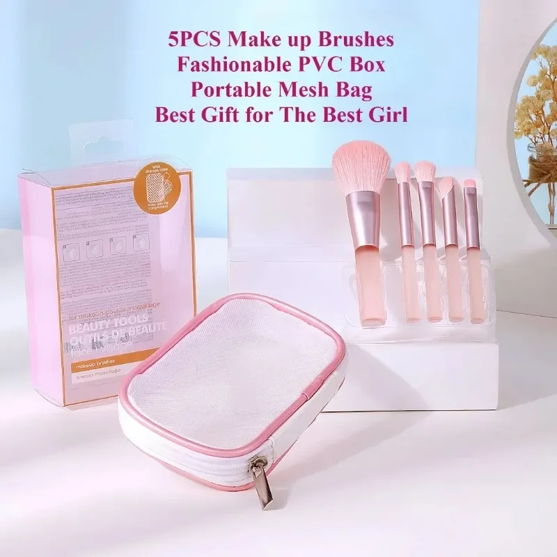 Beauty Makeup Gift Sets - 5종 메이크업 브러쉬 세트, 초극세사 파우더