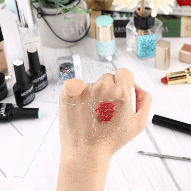 Beauty For You Makeup - 아크릴 원형 4칸 컬러 믹싱 플레이트,
