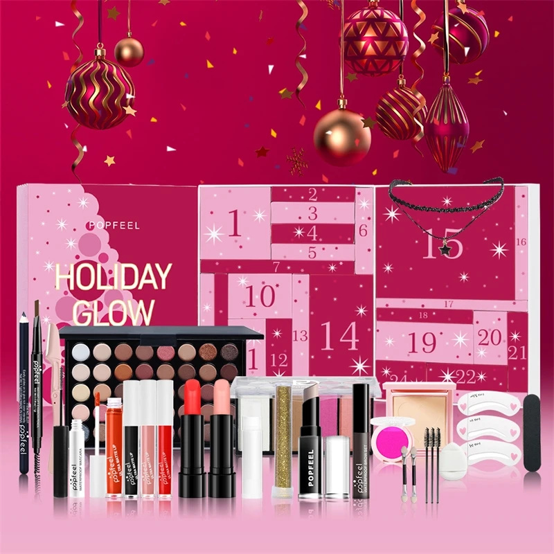 Beauty Makeup Gift Sets - 크리스마스 카운트다운 메이크업 세트 립스틱 아이섀도우