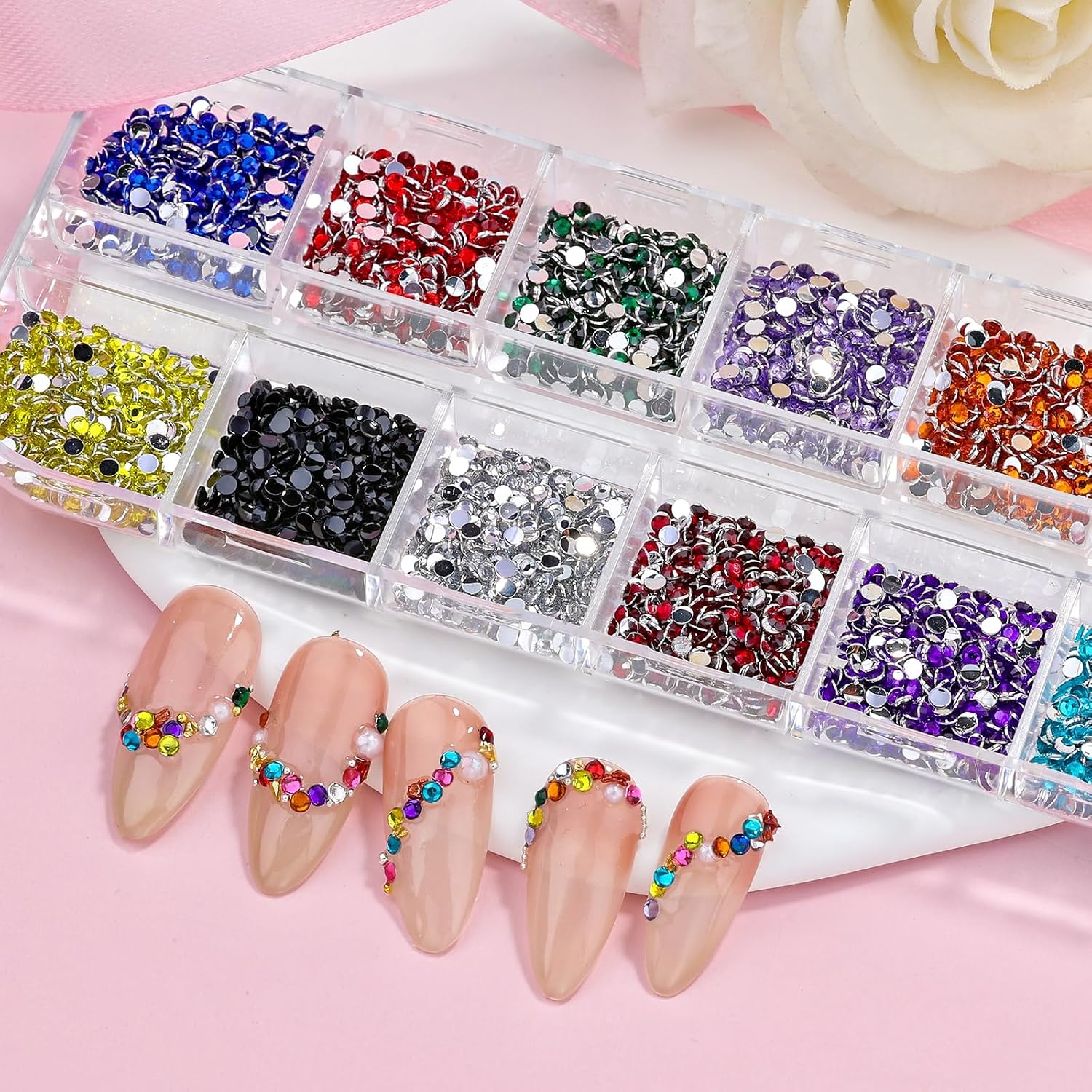 4000개 2mm 플랫백 네일 아트 라인스톤, 레진 3 - Beauty Gems Makeup 리뷰 및 가격