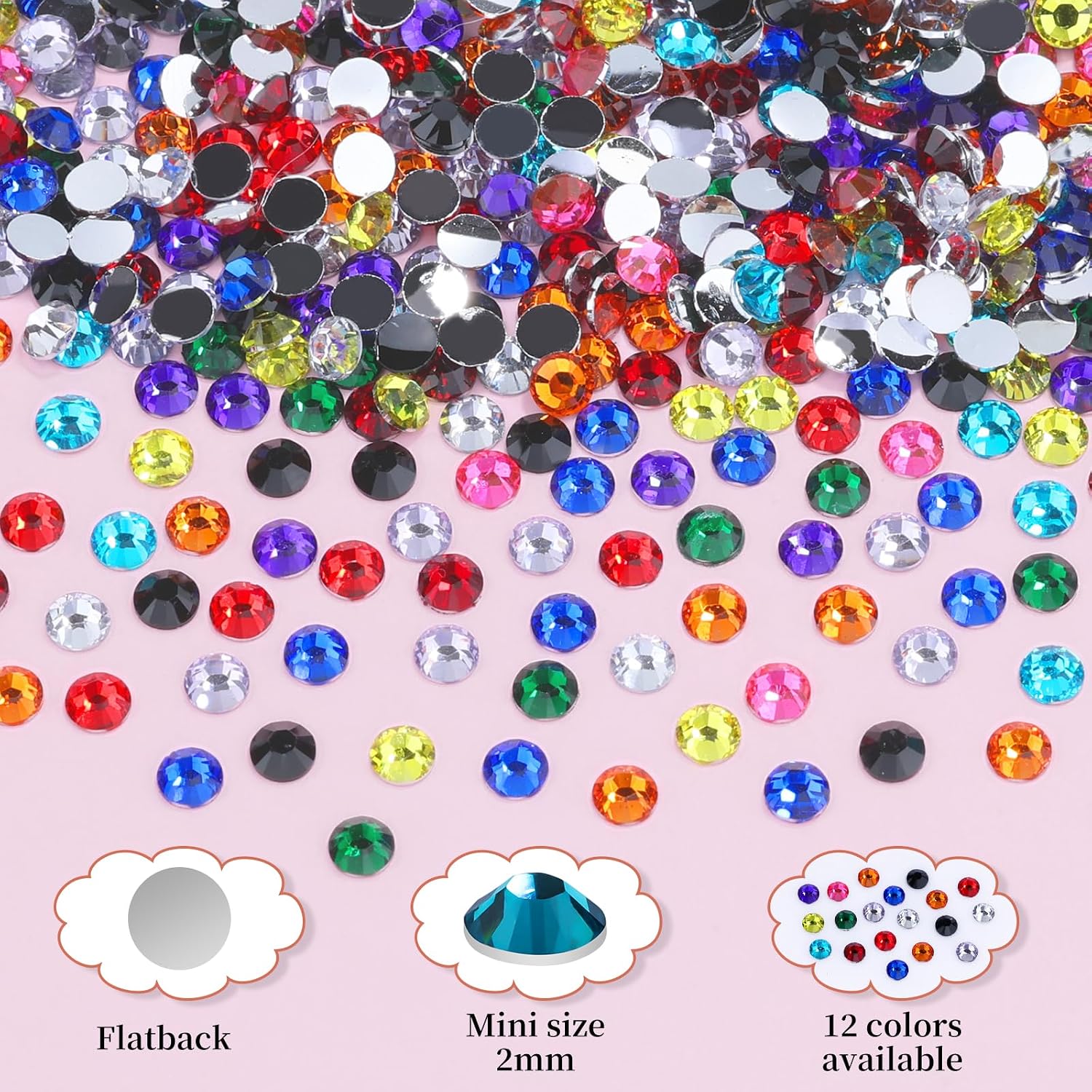 4000개 2mm 플랫백 네일 아트 라인스톤, 레진 3 - Beauty Gems Makeup 리뷰 및 가격