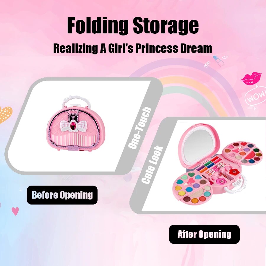 어린이 미용 장난감 메이크업 키트 작은 가방 빨 수있는 - Beauty Makeup Gift Sets 리뷰 및 가격