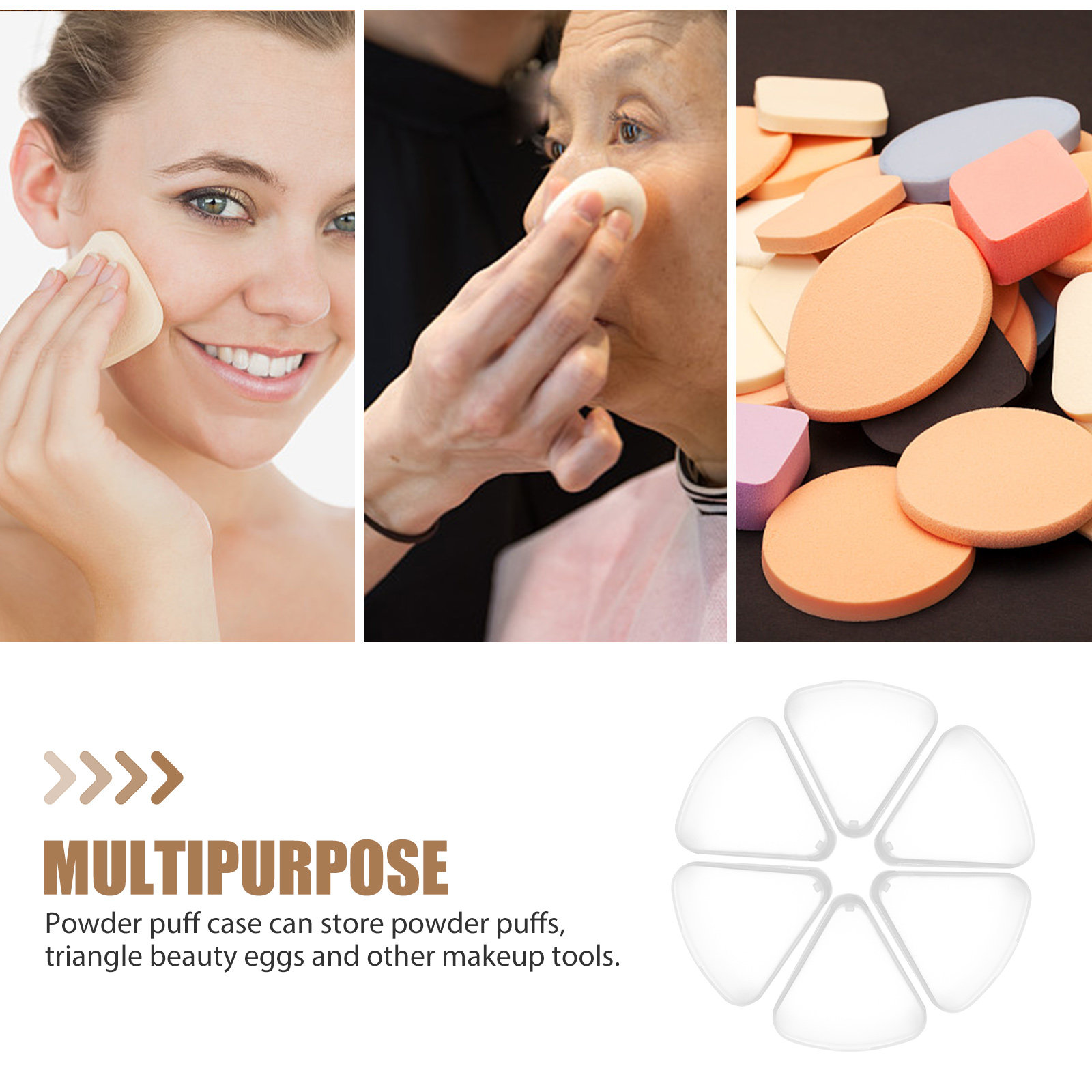 6Pcs 삼각형 파우더 퍼프 케이스 공간 절약 메이크업 - Beauty For You Makeup 리뷰 및 가격