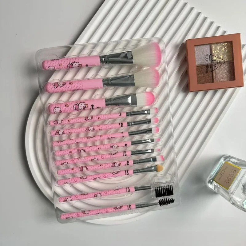 헬로 키티 12피스 메이크업 브러쉬 세트 귀여운 핑크  - Beauty Makeup Gift Sets 리뷰 및 가격