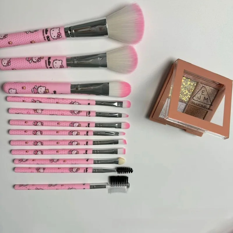 헬로 키티 12피스 메이크업 브러쉬 세트 귀여운 핑크  - Beauty Makeup Gift Sets 리뷰 및 가격