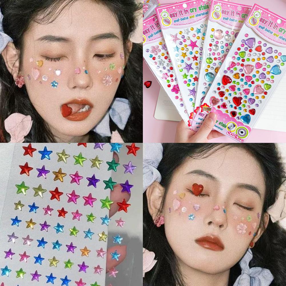 셀프 접착식 얼굴 라인스톤 화려한 크리스탈 젬 스티커  - Beauty Gems Makeup 리뷰 및 가격