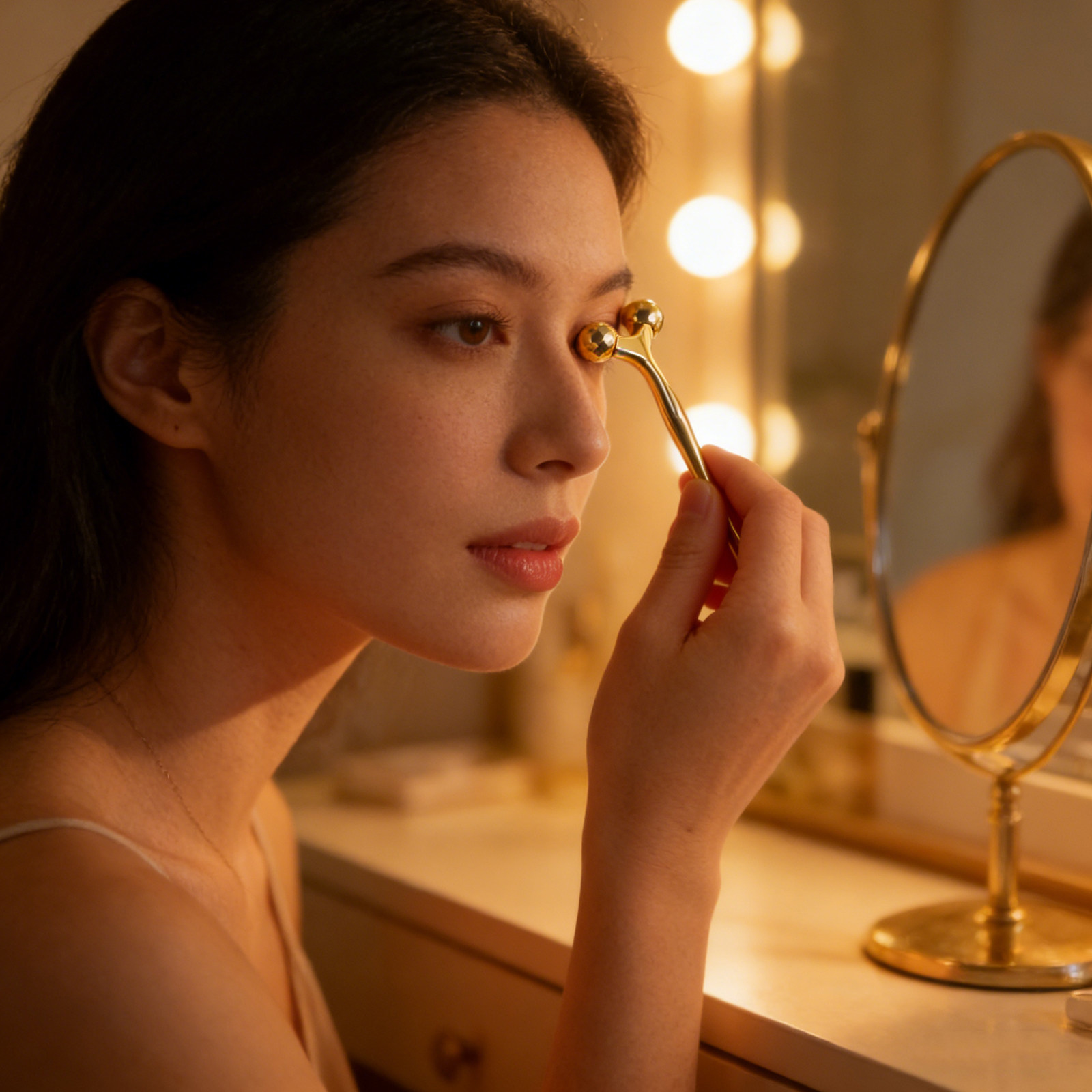 페이셜 롤러 양면 금속 골드 페이스 넥 마사지 도구 양 - Face Massager 리뷰 및 가격